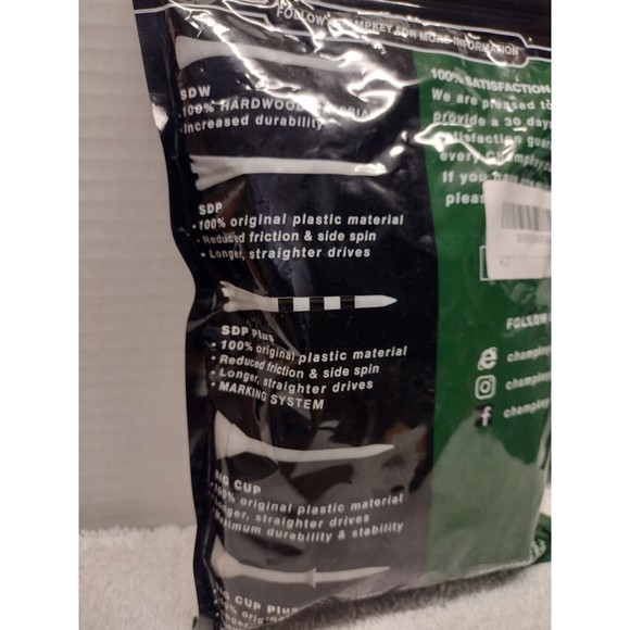 CHAMPKEY Premium Bamboo Golf Tees 3 Packs of 120 =360  (3-1/4"). Biodegradable. - Picture 3 of 6